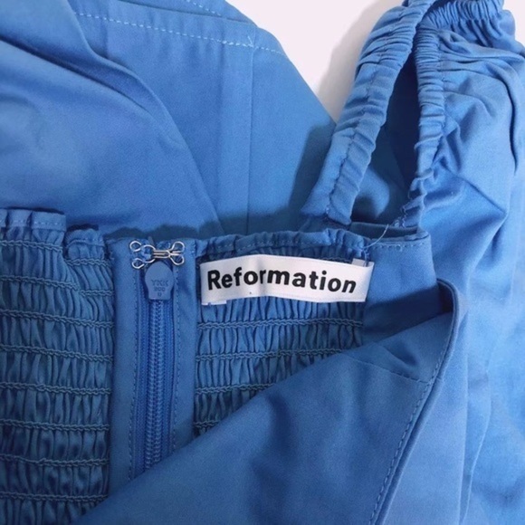 Reformation Michaela Dress in Azure *NEW* - Picture 6 of 7